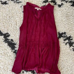 Wine colored silky top